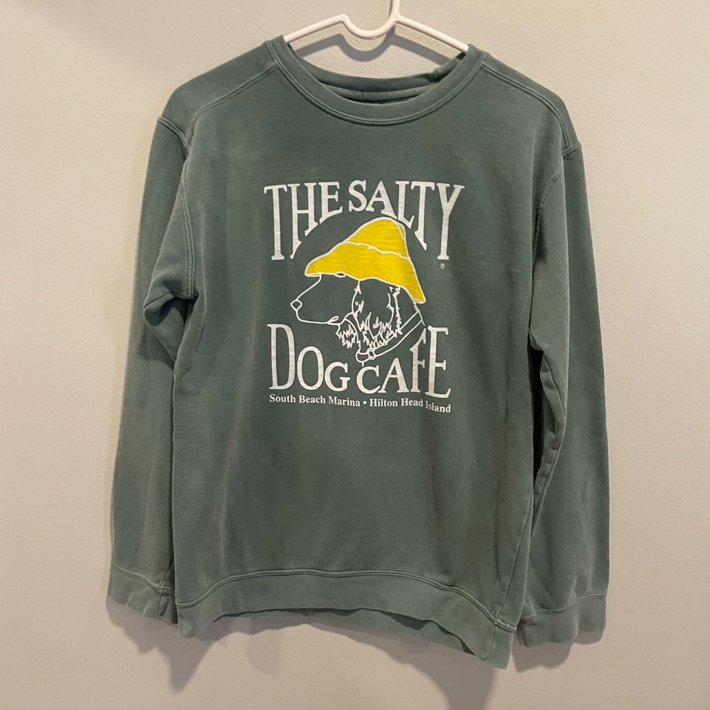 Comfort Colors Green Sweatshirt with Yellow Graphic
